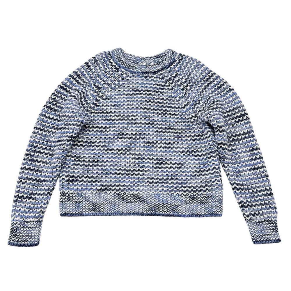 Gap Sweater Women Size Medium Blue Thick Knit Crew Neck Pullover Fisherman‎ Wool